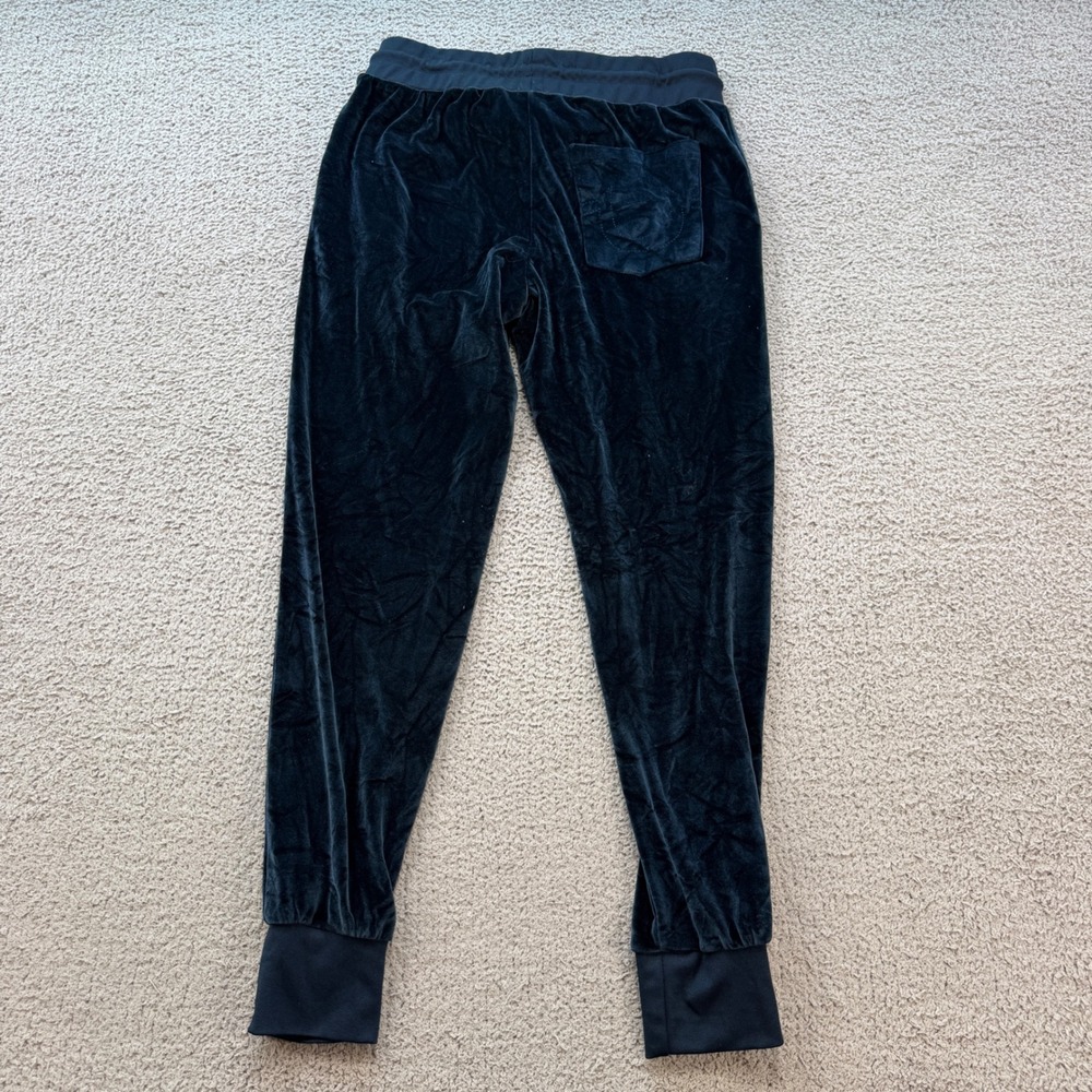 True Religion Womens Navy Blue Velour Buddha Foil Joggers Pants L 205349-4100 - Picture 2 of 9